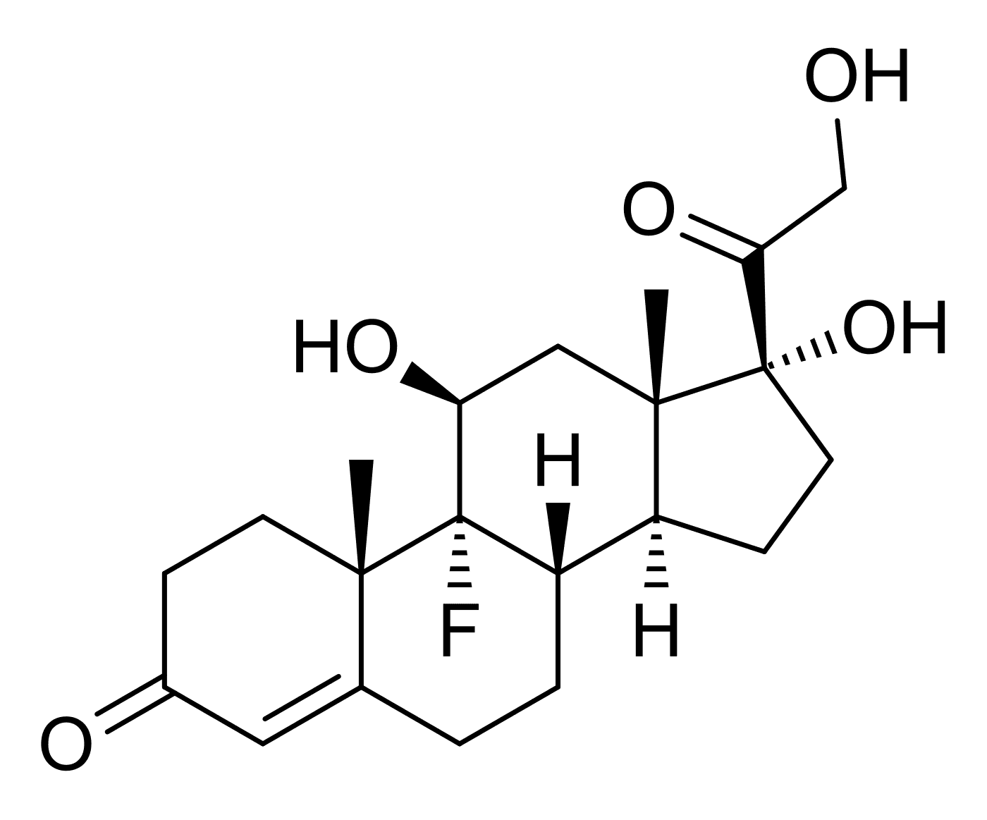 Fórmula estrutural da fludrocortisona.
